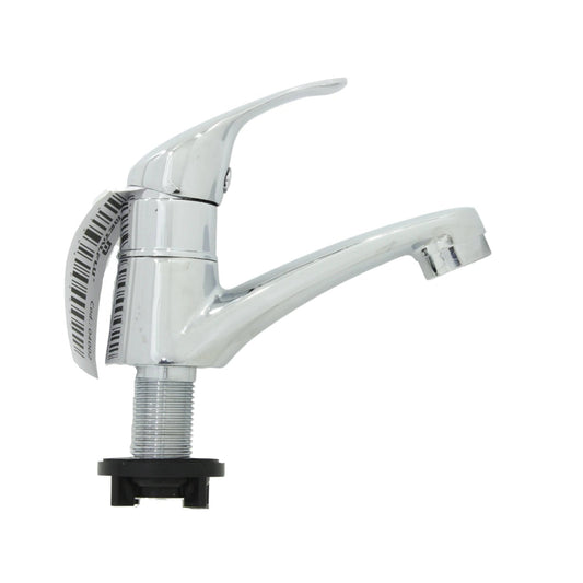 Llave individual de lavabo Metalflu 04002, grifo monomando cromado brillante