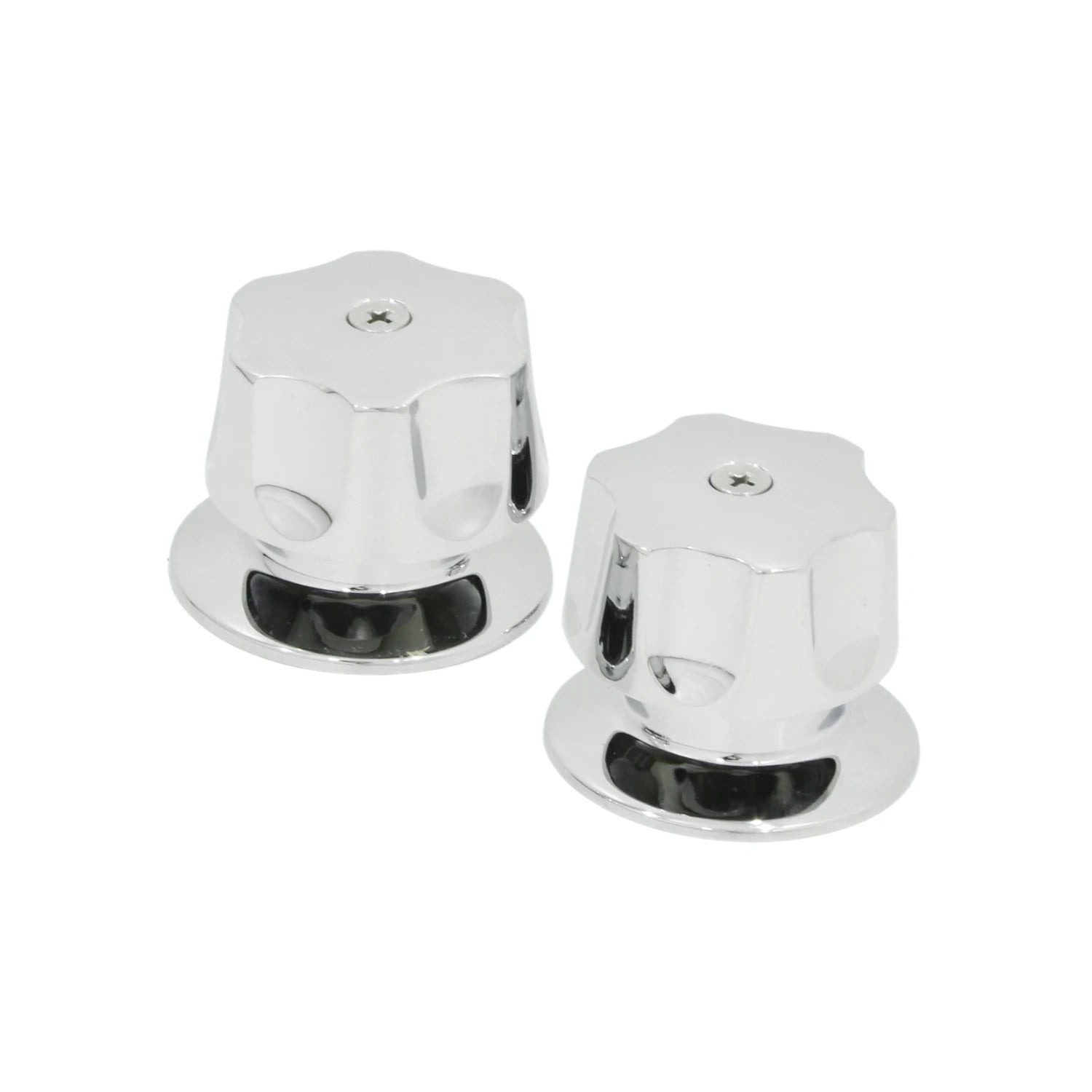 Dos manerales cromados para mezcladora de agua, perillas de repuesto para grifo de baño o cocina.