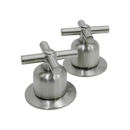 Manerales de regadera satinados con diseño de cruz, acabado cepillado, estilo moderno para baño