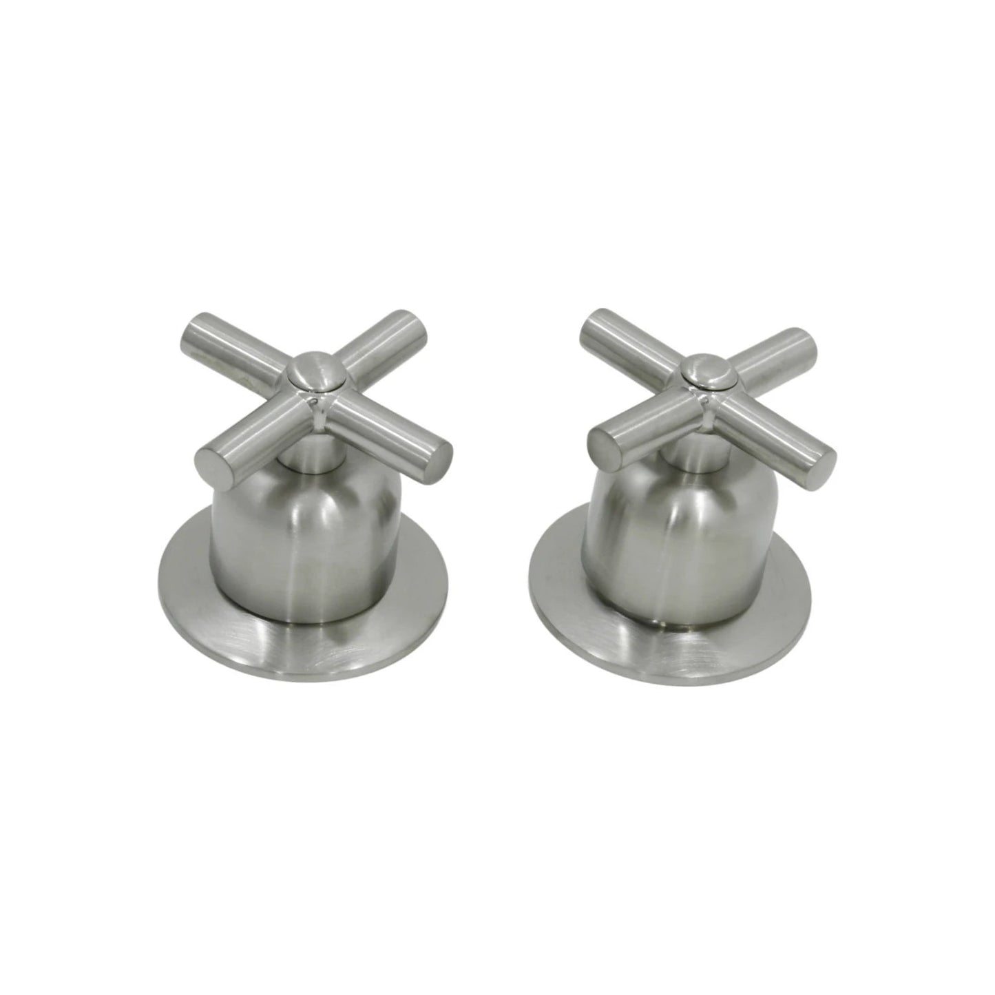 Manerales de grifo para regadera acabado satinado, diseño cruz metálico moderno