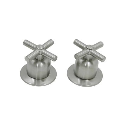 Manerales de grifo para regadera acabado satinado, diseño cruz metálico moderno