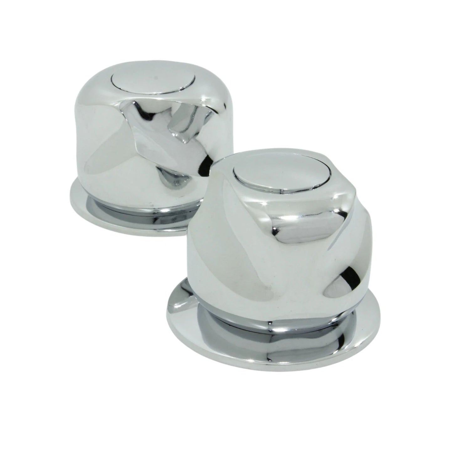 Par de manerales cromados para regadera, tipo perilla con acabado brillante para baño.