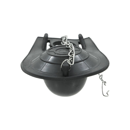 Tapón sapito de hule negro para inodoro con cadena metálica, válvula de descarga WC