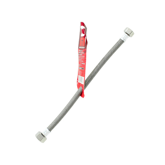 Manguera alimentadora Metalflux trenzada metálica para WC 35 cm, conexiones 1/2"x7/8".
