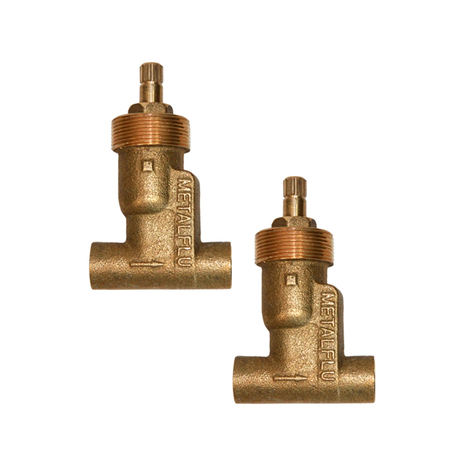 Llaves de regadera soldables Metalflu de latón, 2 piezas para plomería