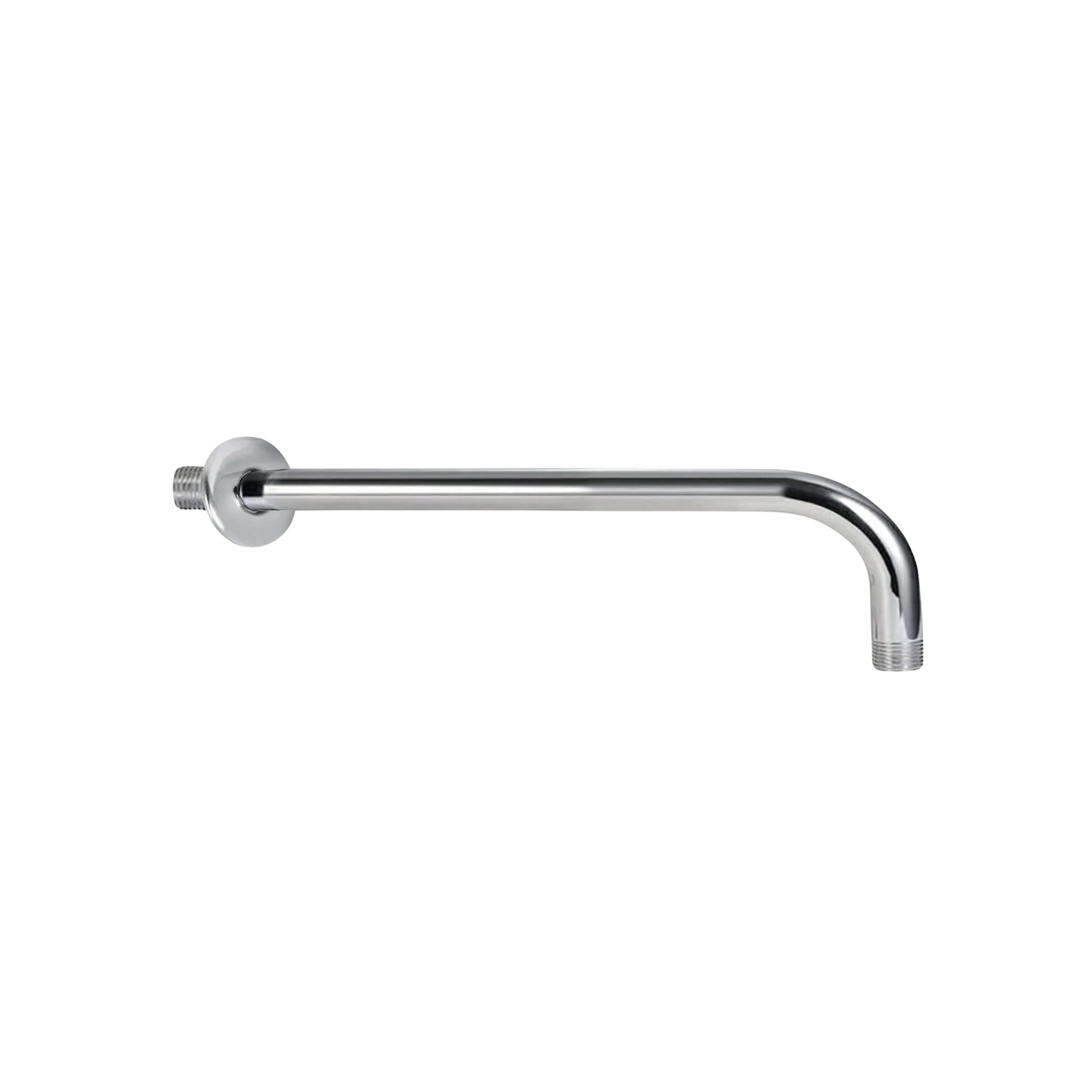 Brazo de regadera curvo cromado para instalación en pared de ducha