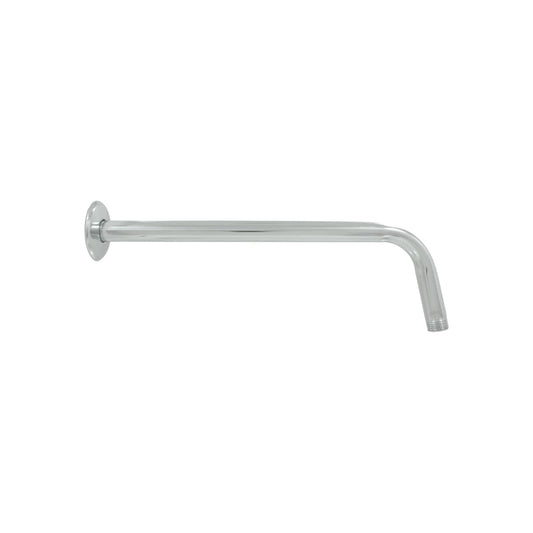 Brazo para regadera cromado de 40 cm, diseño curvo tipo cuello de ganso, para instalaciones de ducha de pared.
