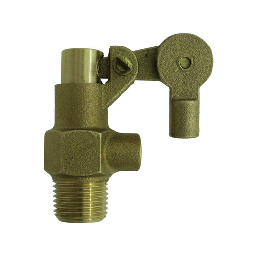 Válvula de flotador para tanque alto, latón con conexión roscada macho 1/2", control de nivel de agua.