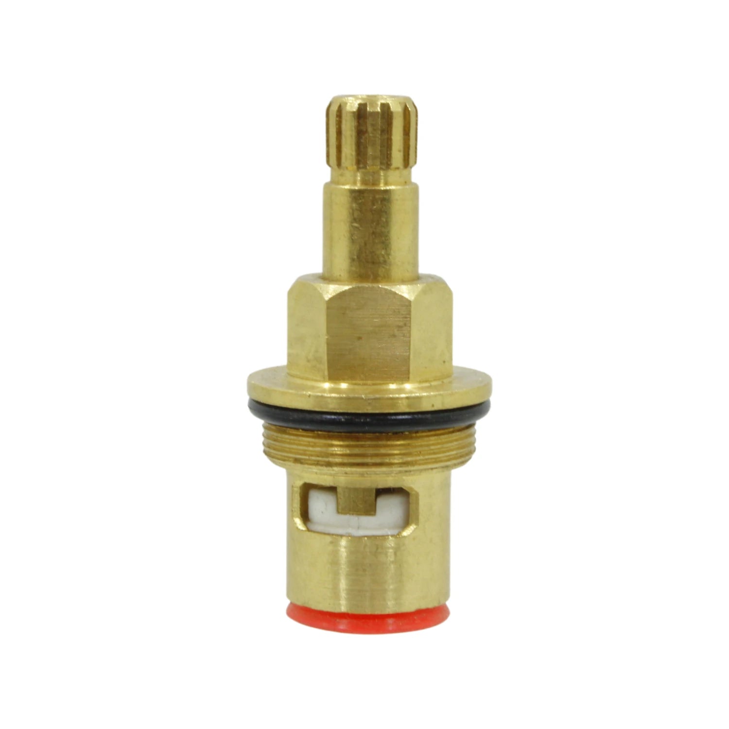 Vástago de válvula cerámico para regadera, cartucho de latón dorado con spline y sello rojo