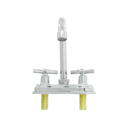 Mezcladora para lavabo Ekon cromada, dos manerales de cruceta, para instalación en baño