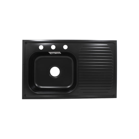 Tarja 80 cm x 50 cm escurridor derecho negro mate Ekon 60051