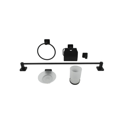 Juego de accesorios para baño negro mate Metalflu 07696