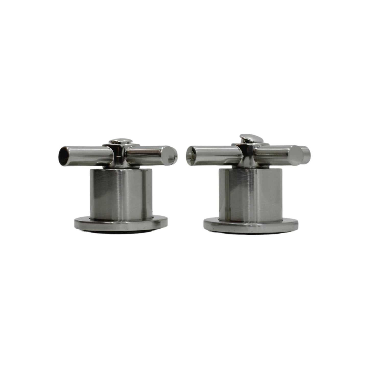 Manerales de regadera de metal satinado, diseño moderno tipo barra en T para baño.