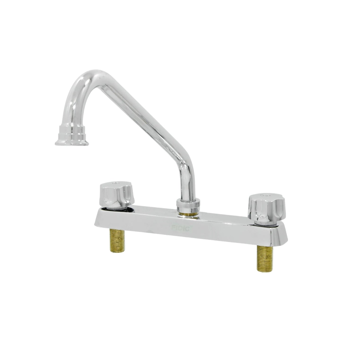 Mezcladora fregadero cromada 8'' FIDIC con cuello de ganso y dos manijas