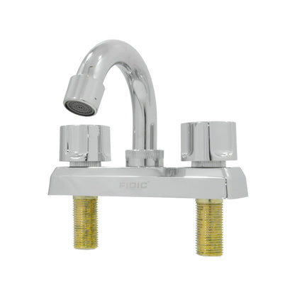 Mezcladora para lavabo 4" Fidic cromada con dos manerales y cuello de ganso