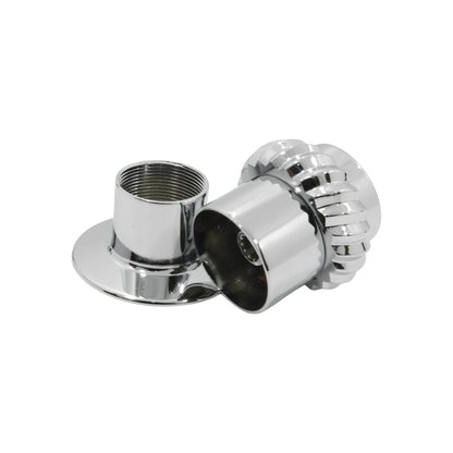 Maneral cromado para regadera con perilla estriada y base roscada, accesorio de baño