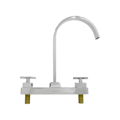 Mezcladora de fregadero FIDIC de 8 pulgadas con doble llave y acabado cromo brillante