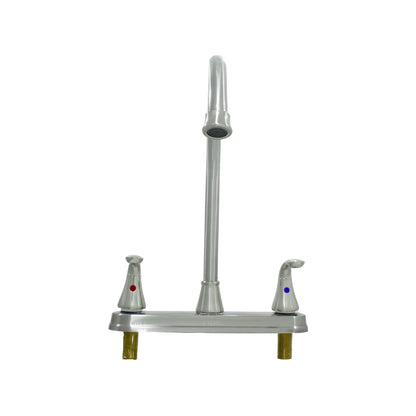 Fidic mezcladora bimando para fregadero de cocina, cuello de ganso, níquel cepillado, 8 pulgadas