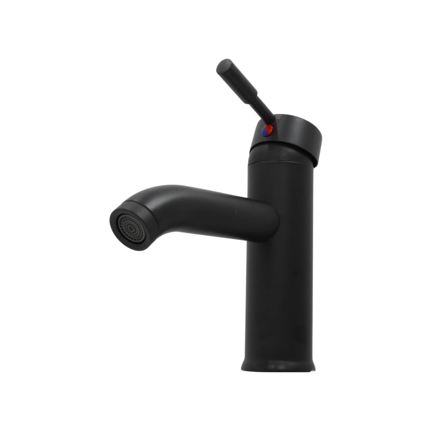 Mezcladora monomando negra para lavabo con maneta tipo palanca, diseño moderno