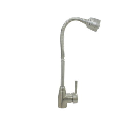 Mezcladora monomando fregadero con caño flexible, acabado níquel cepillado