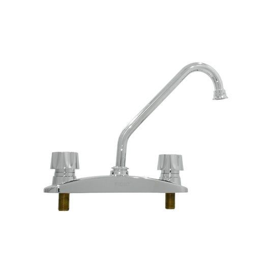 Mezcladora bimando para fregadero Fidic cromada 8 pulgadas con cuello de ganso