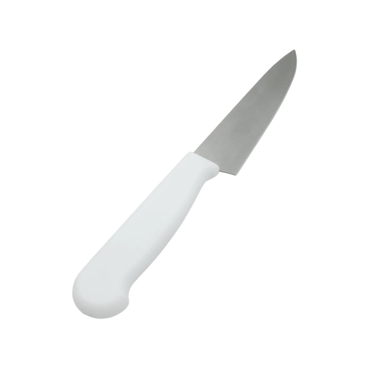 Cuchillo de cocina de 7 pulgadas con hoja lisa de acero inoxidable y mango blanco, perfecto para cortar alimentos