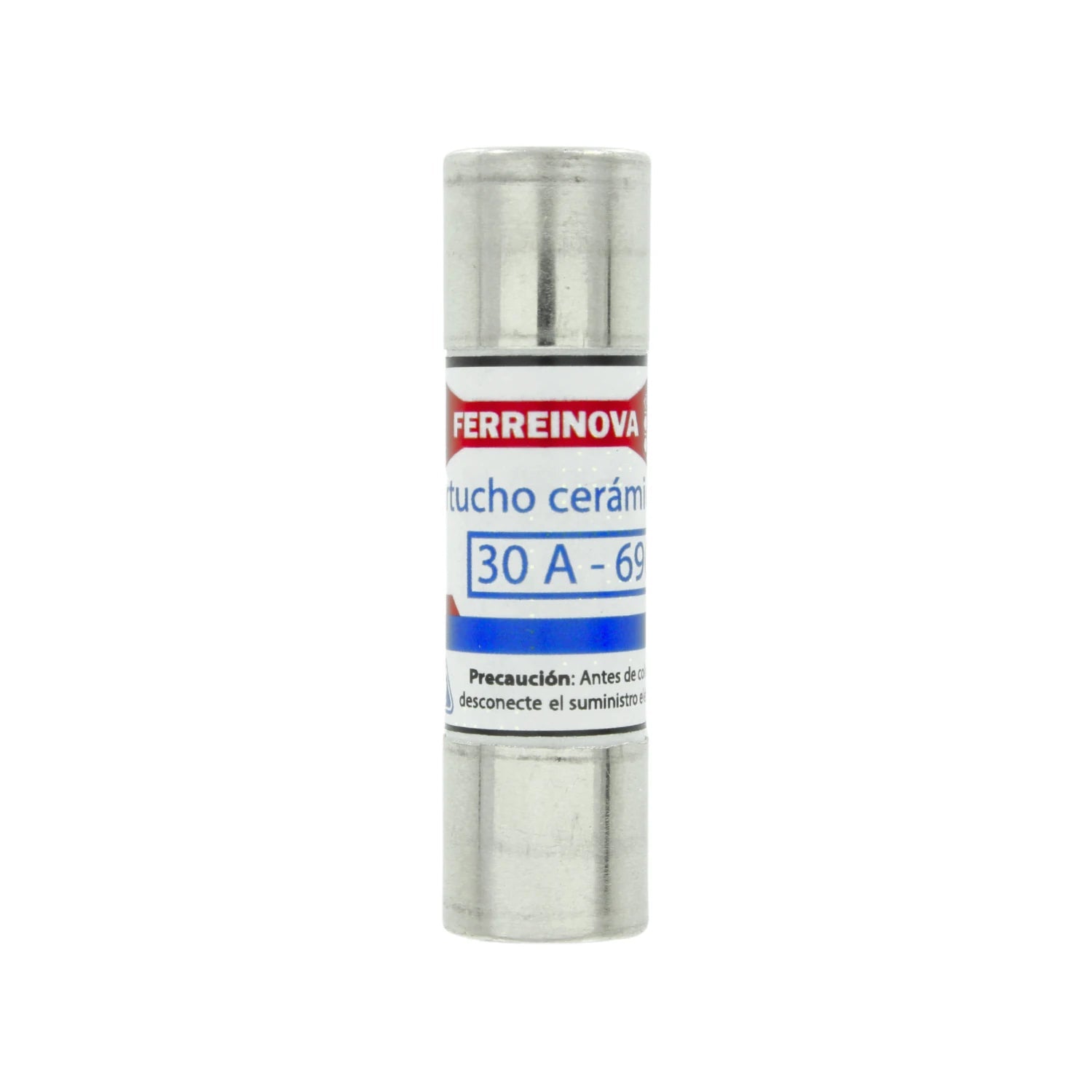 Fusible cerámico Ferreinova de cartucho, 30 amperios, para protección de circuitos eléctricos