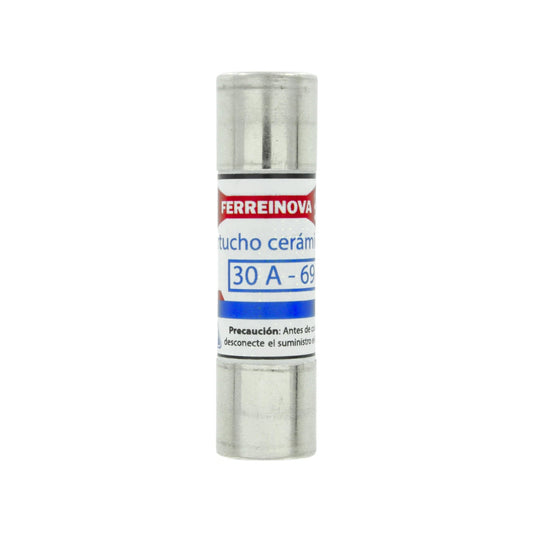 Fusible cerámico Ferreinova de cartucho, 30 amperios, para protección de circuitos eléctricos