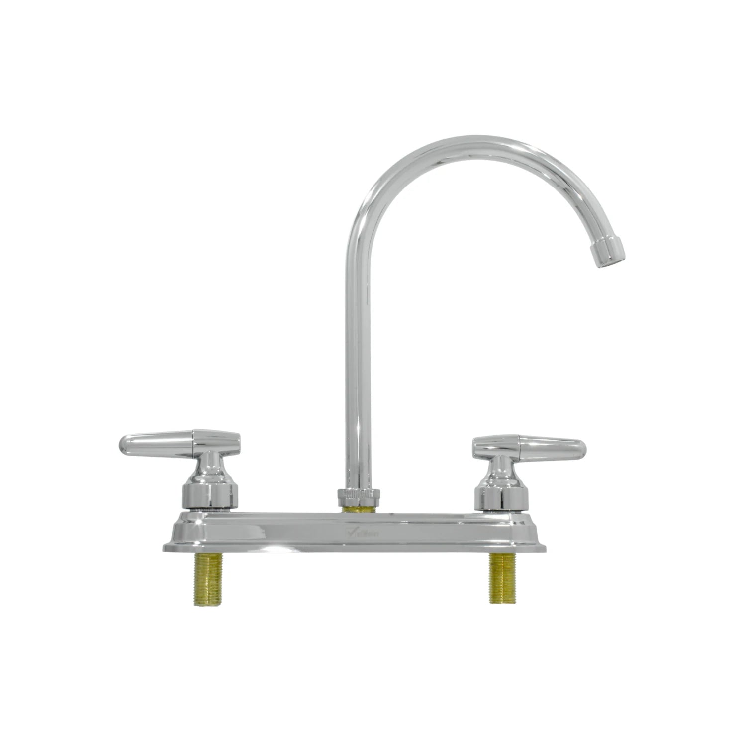 Mezcladora de fregadero Valmain 8 pulgadas cromada con cuello de ganso y manijas tipo palanca para cocina