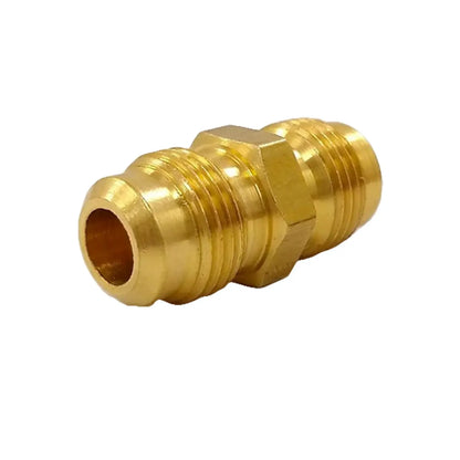 Conector unión doble de latón roscado para tubería de gas o agua, niple recto macho de alta resistencia en color dorado