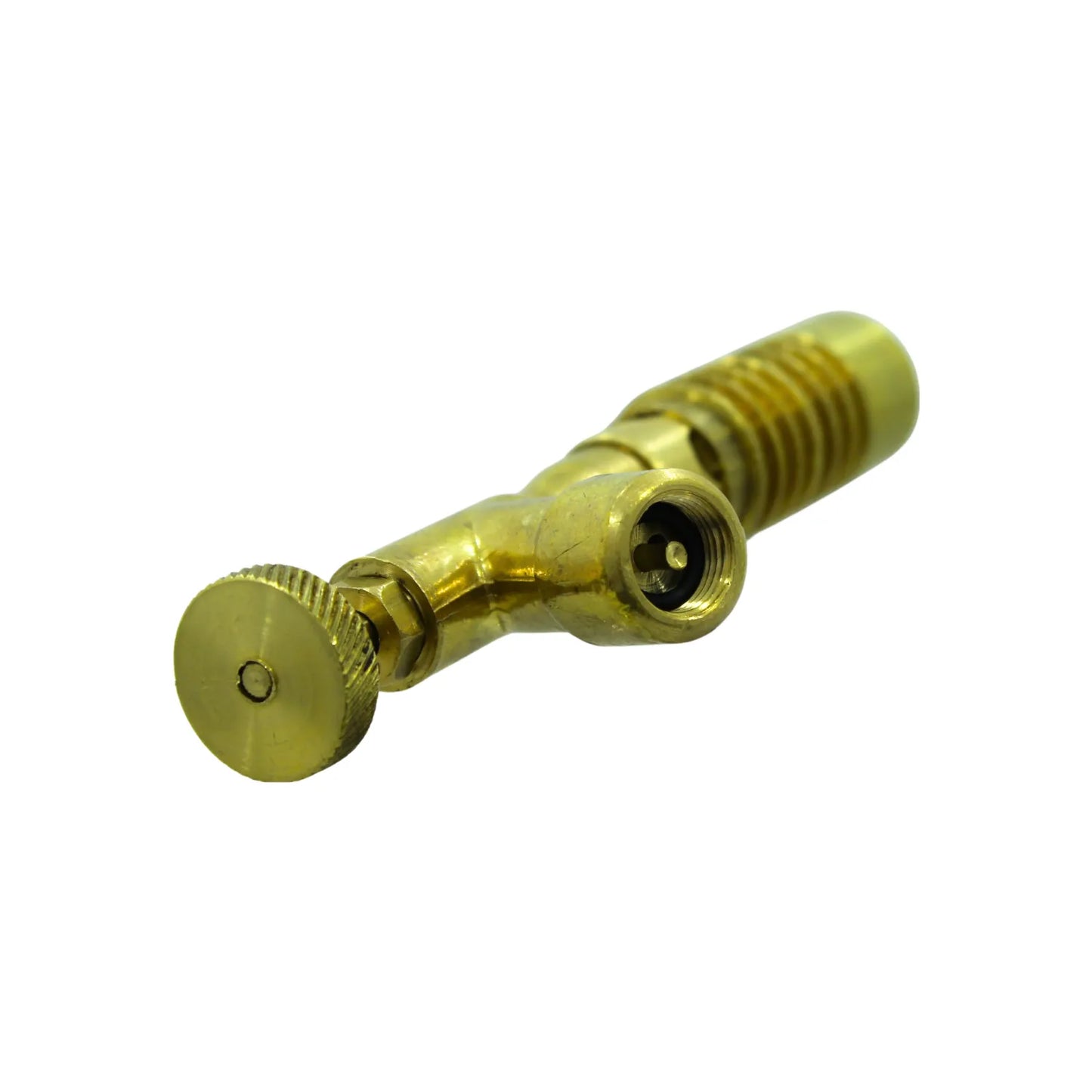 Válvula de servicio de refrigeración para latas de gas refrigerante, conexión roscada de latón con llave de apertura manual