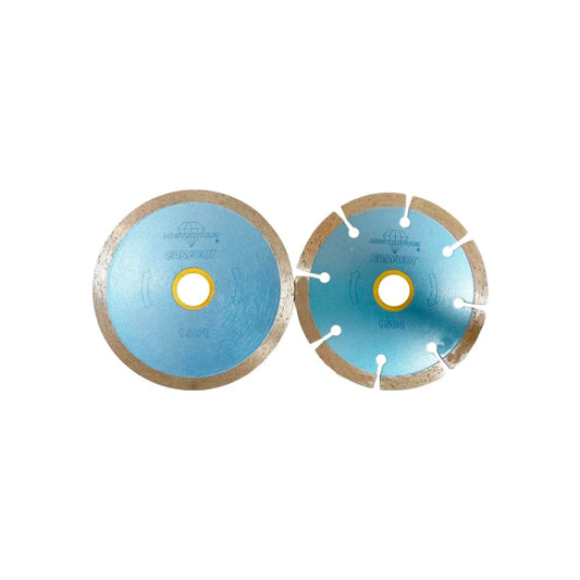 Set de 2 discos de corte Austrodiam EasyCut de diamante, continuo y segmentado azul, 4 pulgadas.