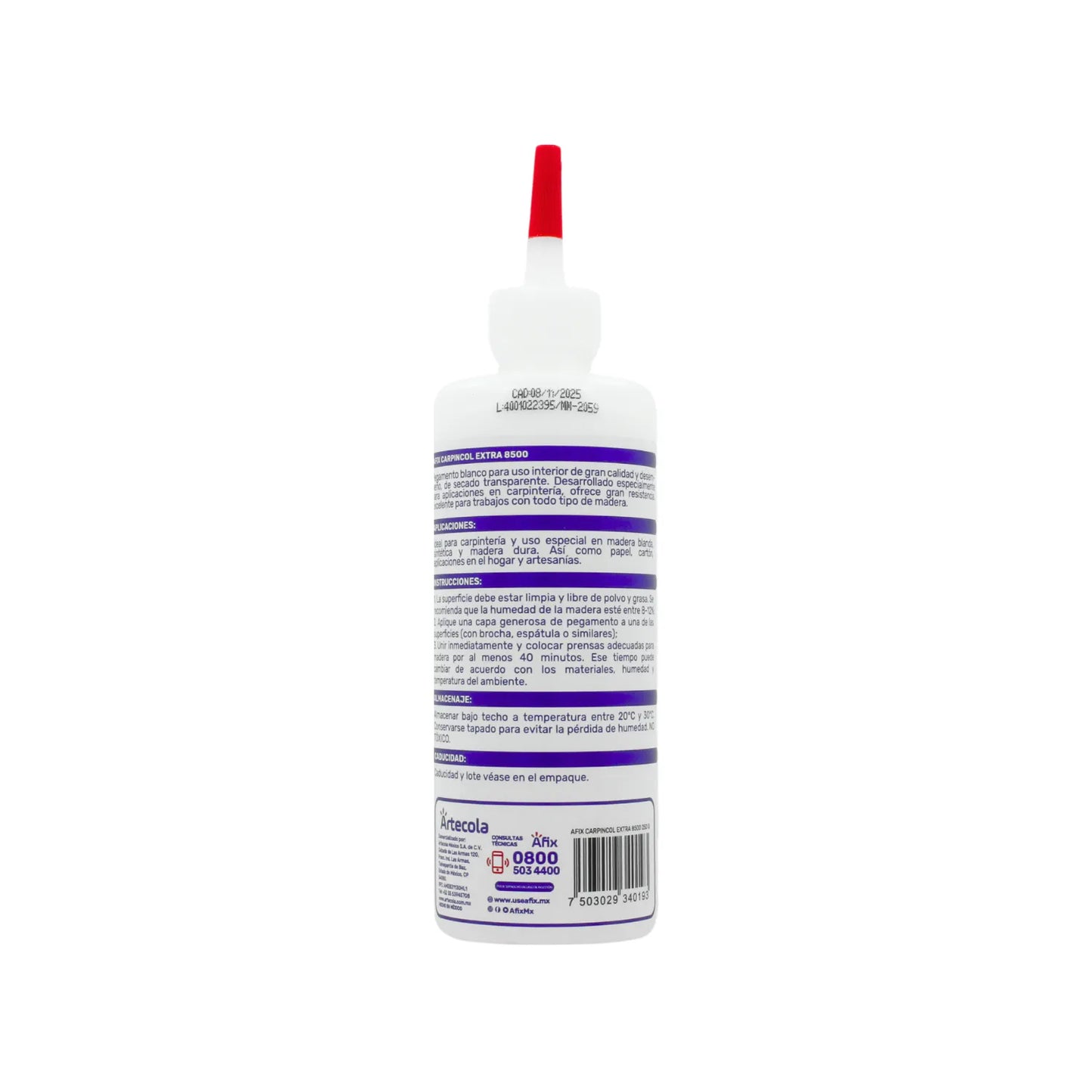 Pegamento blanco Carpincol Extra 8500 de gran calidad para madera, carpintería y artesanías.