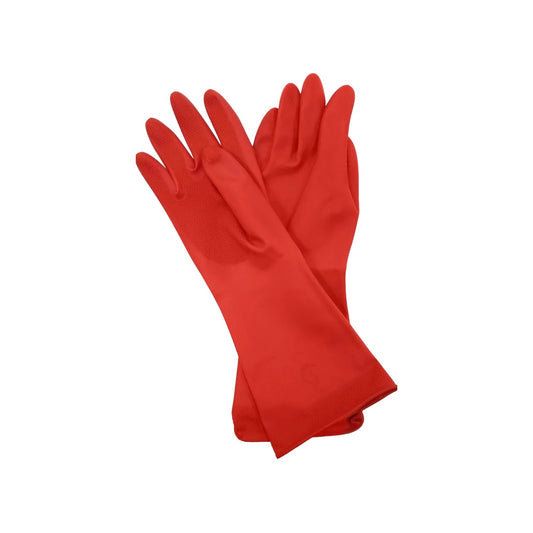 Guantes de hule rojos duraderos para protección de manos en limpieza, jardinería y tareas domésticas