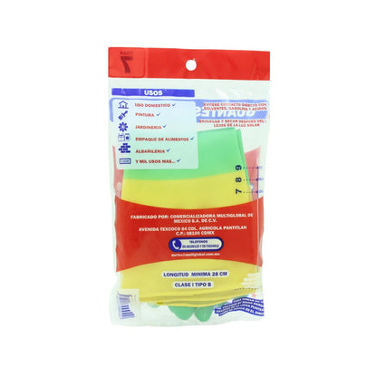 Guante de hule #7 verde/amarillo Durtex