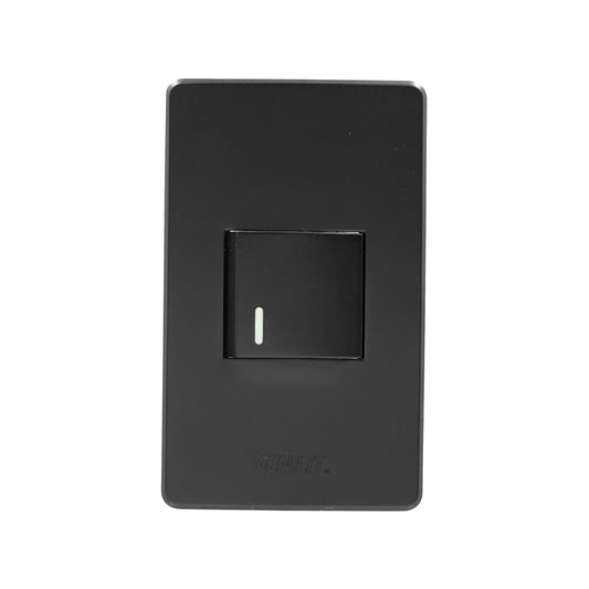 Placa 1 apagador escalera negra Genlit GL-PKBUES buio