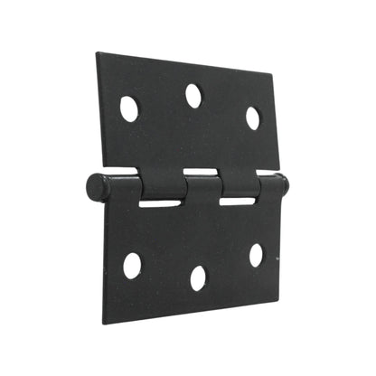 Bisagra cuadrada negro mate 3x3 para puertas y gabinetes, acabado texturizado.