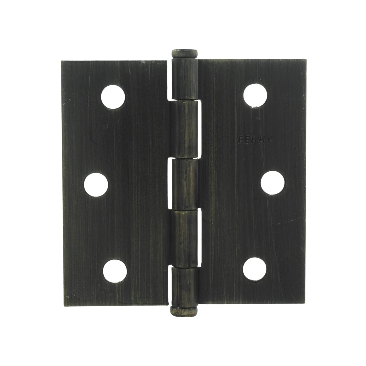 Bisagra Ferky de latón antiguo 3"x3" para puerta, con pasador de cabeza plana