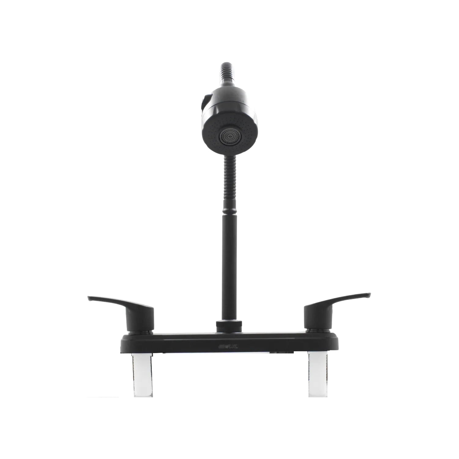 Mezcladora para cocina negra mate con cuello flexible y manerales de palanca marca Genflux para fregadero