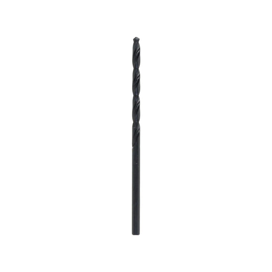 Broca helicoidal de alta velocidad HSS, color negro, para perforar metal, con punta afilada.