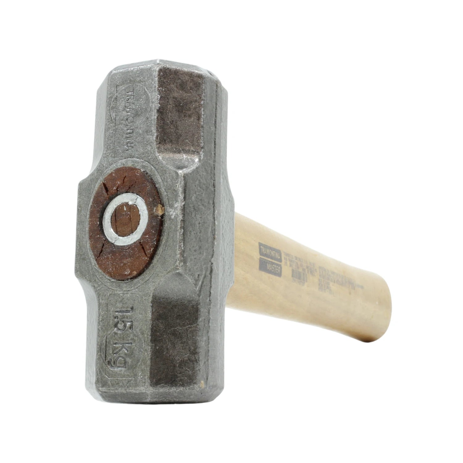 Marro octagonal Tramontina 1.5 kg, cabeza de acero gris y mango de madera para construcción