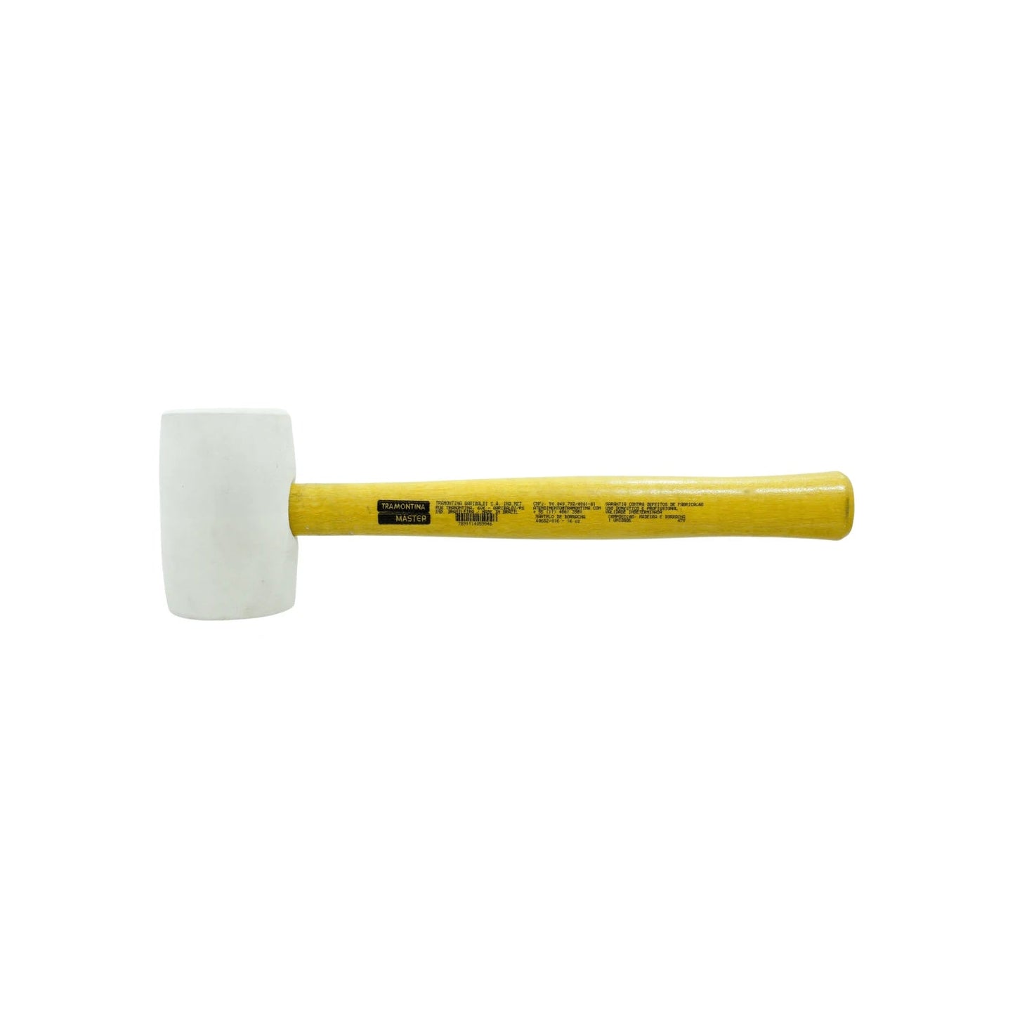Mazo de goma blanco Tramontina Master 16 oz, mango de madera, para trabajos de instalación y montaje