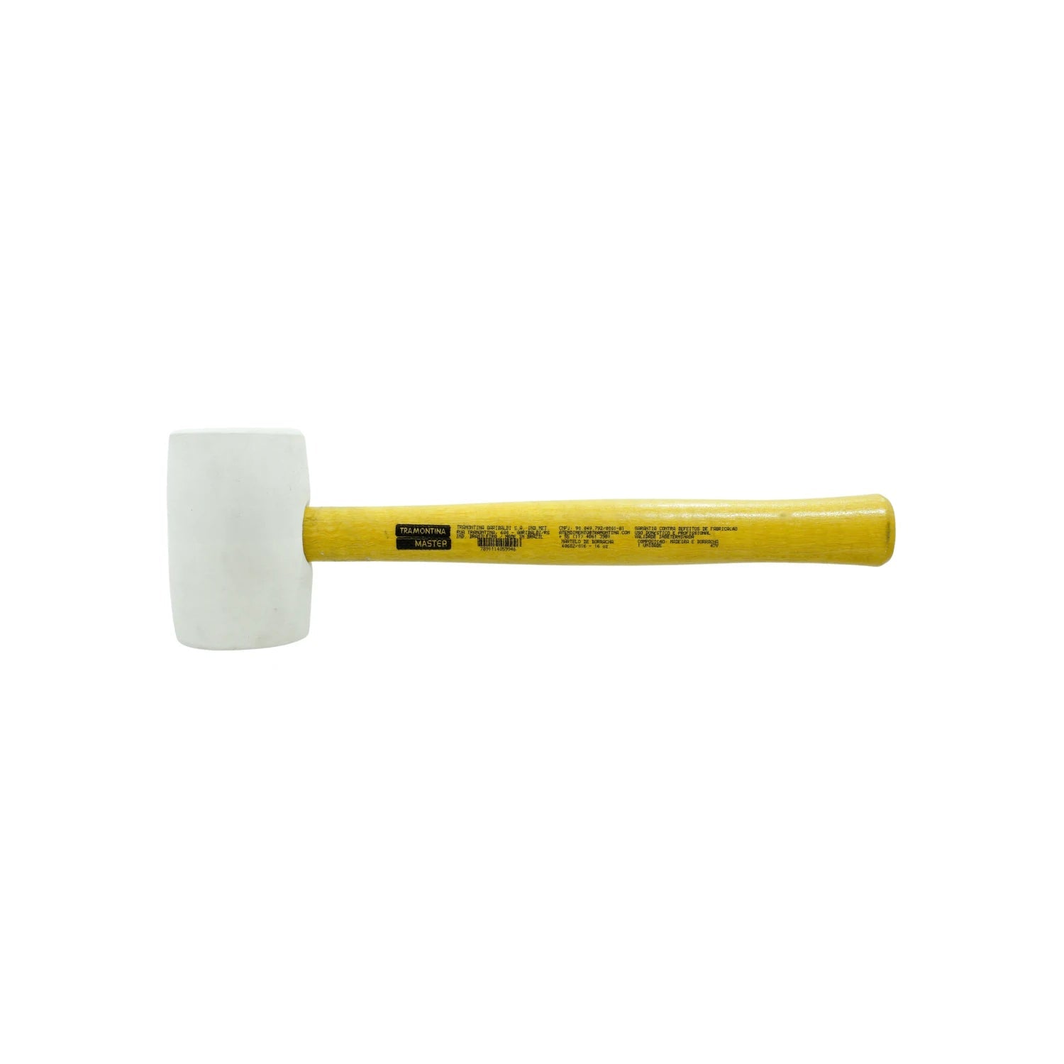 Mazo de goma blanco Tramontina Master 16 oz, mango de madera, para trabajos de instalación y montaje