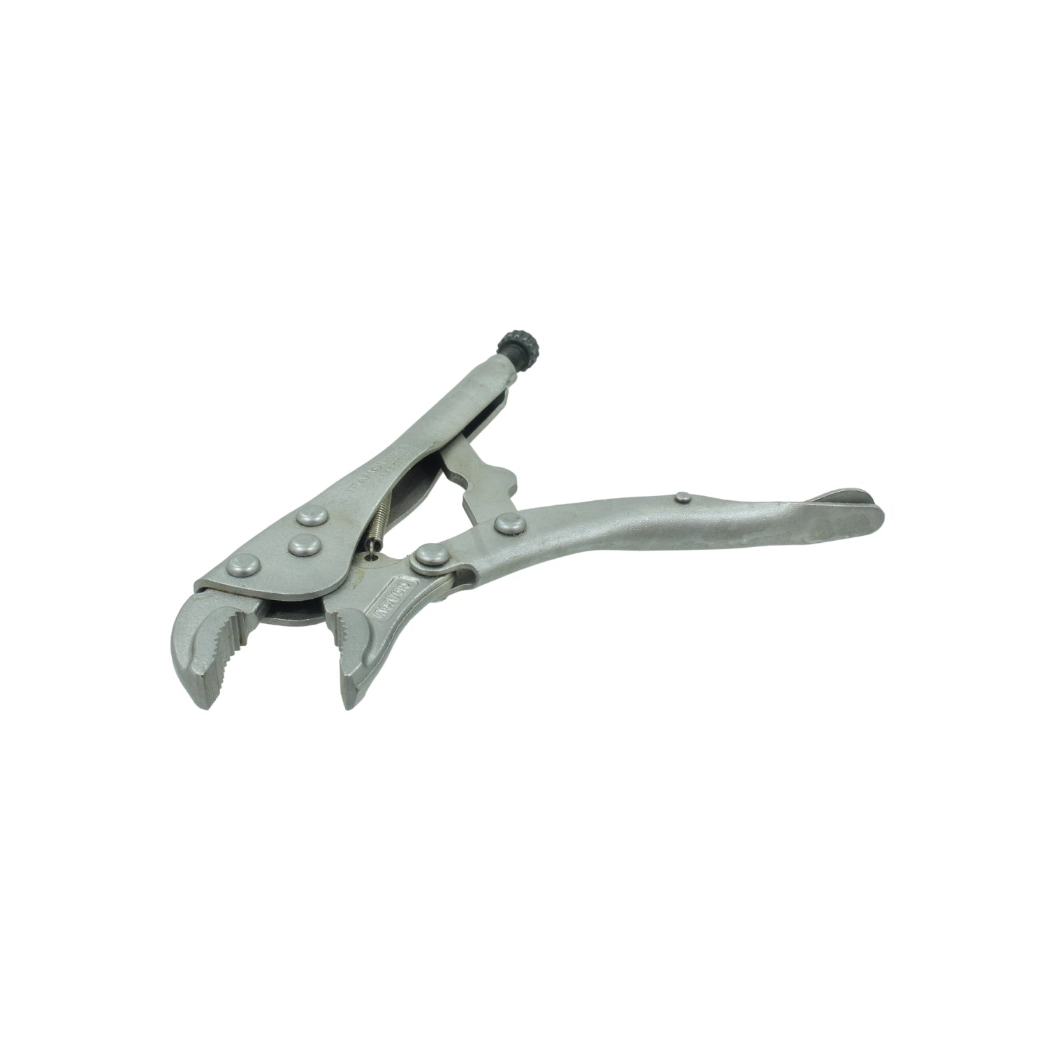 Pinza de presión curva Tramontina 10 pulgadas de acero, herramienta para sujeción y agarre firme en ferretería.