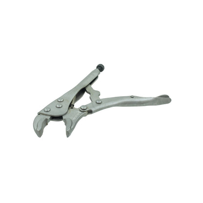 Pinza de presión curva Tramontina 10 pulgadas de acero, herramienta para sujeción y agarre firme en ferretería.