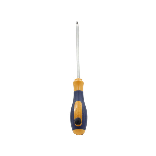 Desarmador plano Tramontina Pro, mango ergonómico bimaterial azul y naranja