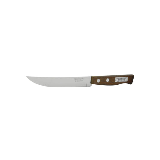 Cuchillo de cocina Tramontina liso con mango de madera café