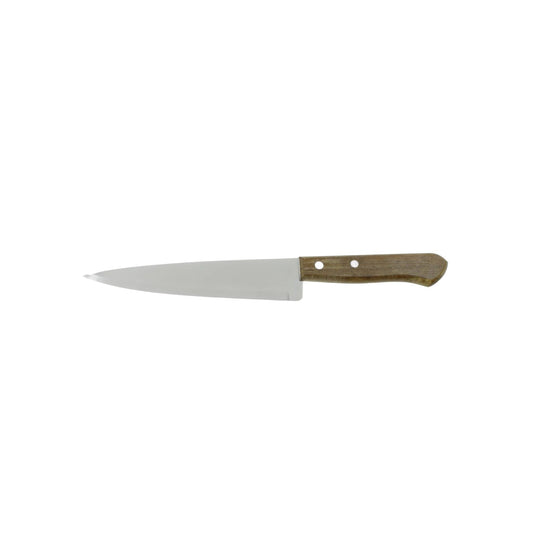 Cuchillo Tramontina liso de cocina 7" con hoja de acero y mango de madera remachado