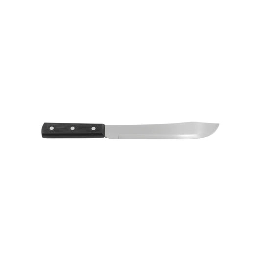 Cuchillo liso de cocina con hoja de acero inoxidable y mango de plástico negro