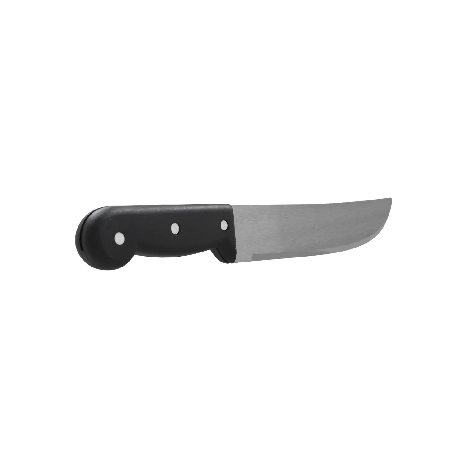 Cuchillo multiusos con hoja de acero inoxidable y mango negro ergonómico de triple remache para cortes precisos
